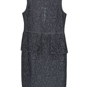 Banana Republic Gray Lace Midi Dress